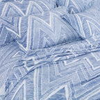 Sutton Warm Bedsheet Double bed with 2pc Pillow Cover | Blue Texture