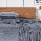 Sutton Warm Bedsheet Double bed with 2pc Pillow Cover | Gray