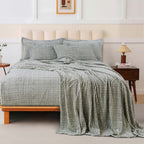 Sutton Warm Bedsheet Double bed with 2pc Pillow Cover | Gray Texture
